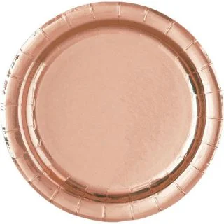 Rose Gold 9" Round Lunch Plate (8)