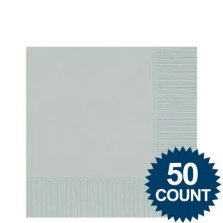 Silver Beverage Napkins (50 Pack)