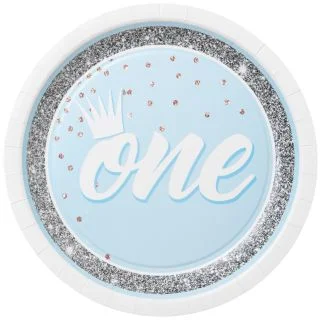 1st Birthday Blue 9" Plate (8)