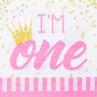 1st Birthday Pink Beverage Napkin (16)