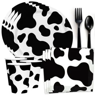 Cow Print Standard Tableware Kit (Serves 8)
