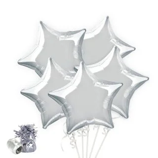 Silver Star Balloon Bouquet Kit