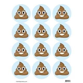 Emoji Poop Stickers (Sheet of 12)