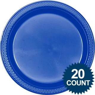 Blue Plastic Plates 10" (20 count)