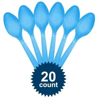 Bright Blue Plastic Spoons