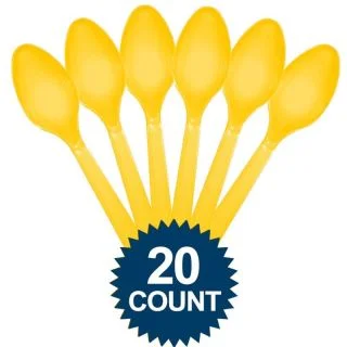 Bright Yellow Plastic Spoons