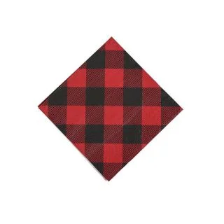 Buffalo Plaid Beverage Napkins (16)