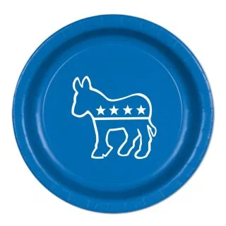 Blue Democratic Plates(8 Pack)