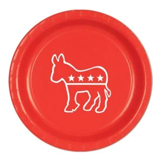 Red Democratic Plates(8 Pack)