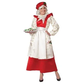 Mrs. Claus Pinafore Dress with Apron Womens Costum