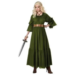 Womens Olive Renaissance Peasant Chemise Costume