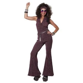 Womens 70's Halter Pant Suit Costume