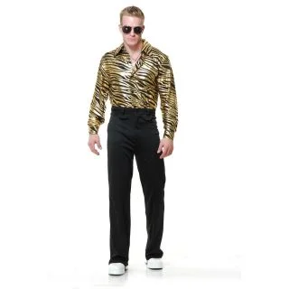 Zebra Print Disco Shirt - Gold