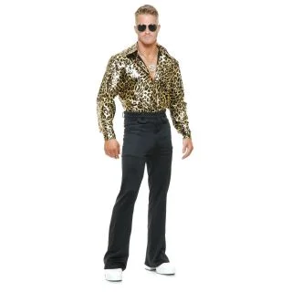 Adult Gold Leopard Disco Shirt