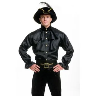 Adult Pirate Captain Shirt Black Costume