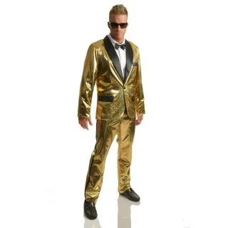 Adult Disco Ball Tuxedo Set w/Pants Gold Costume