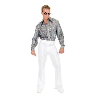 Mirror Ball Disco Shirt - Adult Costume Accessory - Silver