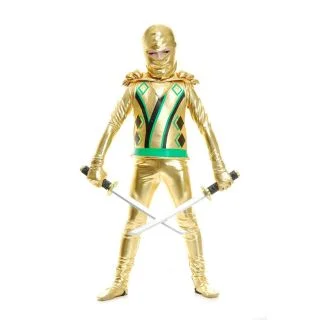 Gold Ninja Avenger Series III With Armor Costume for Kids