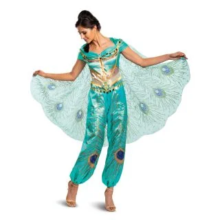 Aladdin Jasmine Teal Deluxe Adult Plus Costume