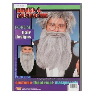 14 Inch Gray Mustache And Beard Costume Kit