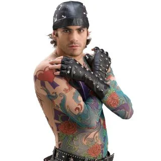 Studded Fingerless Gloves Costume Accessories