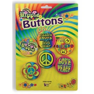 Hippie Buttons Costume Accessories