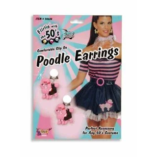 Poodle Earrings Costume Accessories