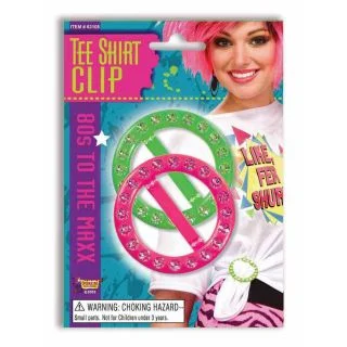Green And Pink 80S T-Shirt Clips