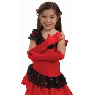 Red Opera Satin Child Gloves