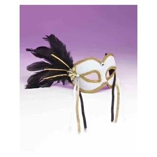 White Mardi Gras Mask (One-Size)