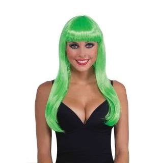 Long Neon Green Wig For Adults