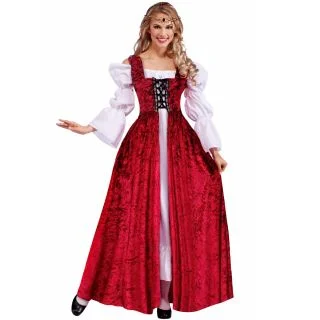 Womens Medieval Lady Lace Up Over Gown Costume