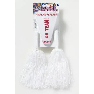 White Pom-Pom & Megaphone Set