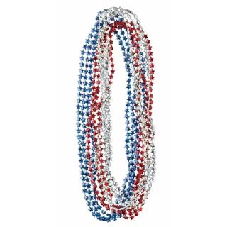 Adult Red White & Blue Bead Necklace (12)