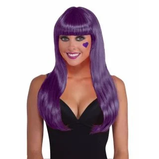 Long Purple Wig Accessory