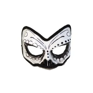 Black and White Skeleton Half Mask