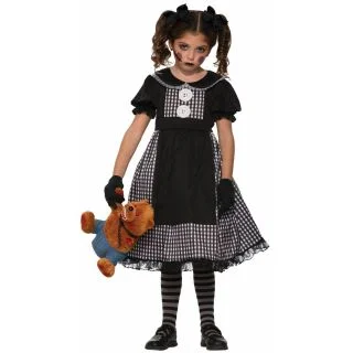 Child Dark Rag Doll Kids Costume