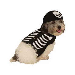Pet's Skeleton Shirt and Cap Costume