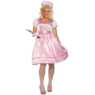Curvy Candy Striper Costume For Women (Plus Size)