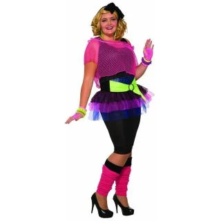 Plus Size Women's 80's Girl Costume