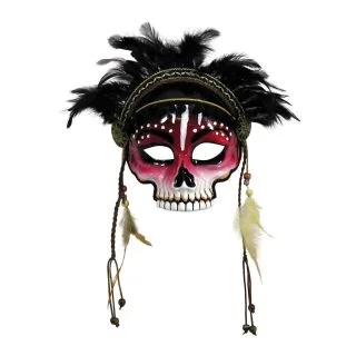 Adult's Pink and Feathery Voodoo Mask