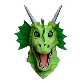 Adult's Moving Jaw Green Dragon Mask
