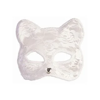 Lace Cat Mask Accessory - White