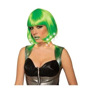 Adult Lime Green Light Up Wig