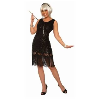 Women's Black Fringe Flapper Costume