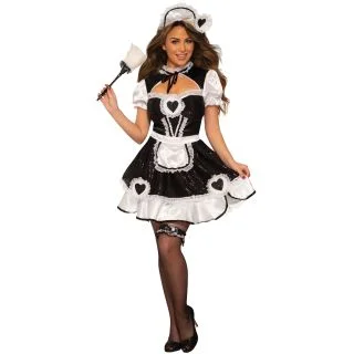 Women's Sequin French Maid Costume