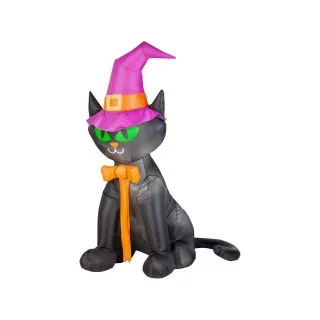 6.5 Foot Cat With Hat Airblown Inflatable