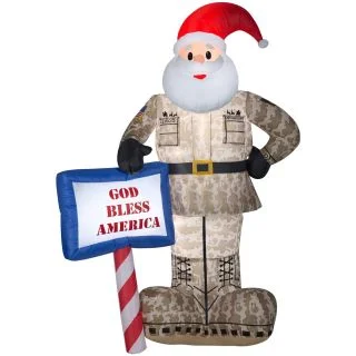Military Santa Inflatable Airblown Decor