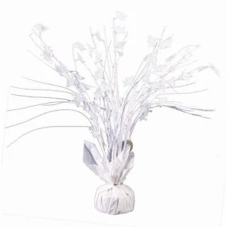 Grad Cap White Holographic 15" Table Centerpiece