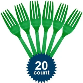 Green Plastic Forks